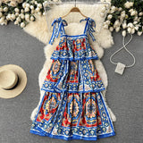 Vintage Spaghetti Straps Cute Summer Boho Dress Women Holiday Dress HZ1022