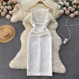 Sexy Silk Satin Dress Summer Women Holiday Dress HZ1022