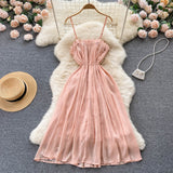 Sexy Spaghetti Straps Summer Blush Pink Dress Women Holiday Dress HZ1022