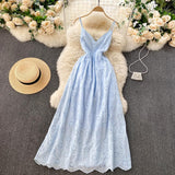 Sexy Spaghetti Straps Hot Lace Backless Dress Women Holiday Dress HZ1022