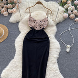 Sexy Straps Polka Dot Color Matching Dress Tight Women Holiday Dress HZ1022
