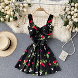 Cute Spaghetti Straps Floral Dress Women Dress HZ1022