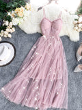 Cute A line Sleeveless Sequin Tulle Dress Beach Summer Holiday Dress HZ1022