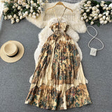 Sexy A line Sleeveless Straps Backless Summer Holiday Dress HZ1022