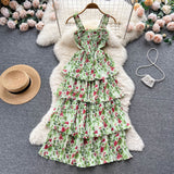 Cute Straps Summer Floral Dress Hot Women Dress HZ1022