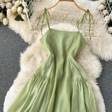 Cute A line Sleeveless Backless Mint Green Summer Holiday Dress HZ1022