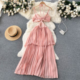 Sexy A line Sleeveless Pink Summer Holiday Dress HZ1022