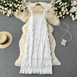 Cute A line Sleeveless Ruffles Dress Beach Summer Holiday Dress HZ1022