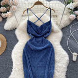 Sexy Tight Dress Summer Backless Women Holiday Dress HZ1022