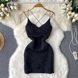 Sexy Spaghetti Straps Backless Short Women Dress HZ1022