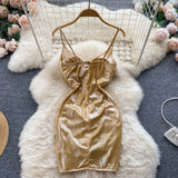 Sexy Straps Ruffles Dress Tight Women Holiday Dress HZ1022