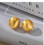 Classic Thick Gold Chubby Huggie Hoop Earrings, Gold Filled Hoop Earring, Basic Statement Earrings Silver Needle Metal Matte Earring HZ1022