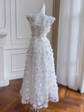 Qtevry Dress Dress Femininity Banquet Ponbilling Dress Goddess Fan Atmosphere Three-Dimensional Embroidery Hanging Dress 68129