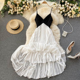 Sexy Spaghetti Straps Backless Summer Dress Women White Holiday Dress HZ1022