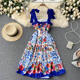 Vintage Straps Cute Summer Boho Dress Women Holiday Dress HZ1022