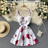 Cute Spaghetti Straps Floral Dress Women Dress HZ1022