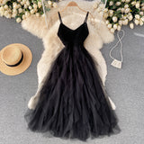 A line spaghetti straps dress women's dress HZ1022