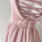Sleeveless Dress French Light Dress Tied Princess Dress Big Pink Waist Birthday Dress Women Summer 69394