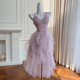Qtevry Nail Beaded Sling Skirt V-Neck Sexy Bareback Mesh Yarn To Receive Waist Swing Long Dress Dress Dress 69017