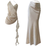 Qtevry Pavilion Lira 2025 Summer New Beige Top With A Dress Suit Female 71452+51368