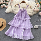 Sweet Halter Summer Dress Women Holiday Dress HZ1022