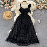 Sexy spaghetti straps summer black dress women's dress HZ1022