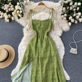 Cute Spaghetti Straps Short Floral Dress Women Dress HZ1022