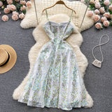 Sexy A line Spaghetti Straps Flower Dress Women Evening Dress HZ1022
