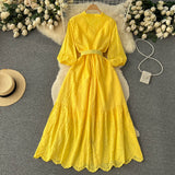 A line v neckline lace dress women's dress HZ1022