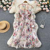 Cute long sleeves floral dress women's dress HZ1022