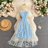 Cute spaghetti straps floral dress women's dress HZ1022