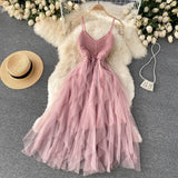 A line spaghetti straps dress women's dress HZ1022