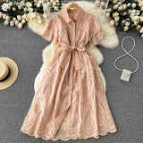A line lace dress women's dress HZ1022