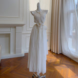 French Temperament Sleeveless Elegant Style Dress 2026 Spring New High-End Feel Waist Thin Dress 69441