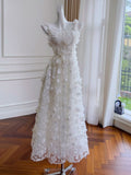 Qtevry Dress Dress Femininity Banquet Ponbilling Dress Goddess Fan Atmosphere Three-Dimensional Embroidery Hanging Dress 68129