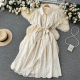 A line lace dress women's dress HZ1022