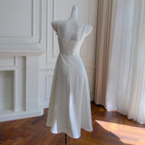 Three-Dimensional Embroidery Card Small White Dress Dress Dress Dress Collar Slim Thin Sling Skirt 68729