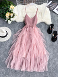 A line spaghetti straps blush pink summer dress women's dress HZ1022