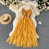 A line spaghetti straps dress women's dress HZ1022
