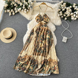 Sexy A line Sleeveless Straps Backless Summer Holiday Dress HZ1022