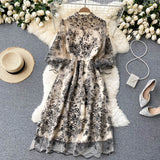 Cute long sleeves lace dress women's dress HZ1022