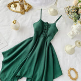 Sexy Irregular Design Spaghetti Straps Short Women Dress HZ1022