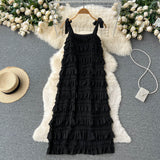 Cute A line Sleeveless Ruffles Dress Beach Summer Holiday Dress HZ1022