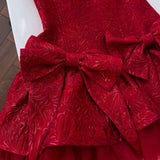 Qtevry Red Sling Dress Sexy Waists Thin Ballet Princess Ponpony Birthday Dress Girl 69515