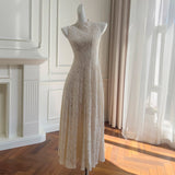 Qtevry Temperament Lace Sleeveless Dress To Collect Waist Thin Goddess Dress Sexy Fasunty Lace Dress 69442