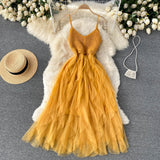 A line spaghetti straps dress women's dress HZ1022