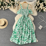 Sexy Straps Summer Dress Women Floral Holiday Dress HZ1022