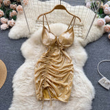 Sexy Straps Ruffles Dress Tight Women Holiday Dress HZ1022