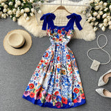 Vintage Straps Cute Summer Boho Dress Women Holiday Dress HZ1022