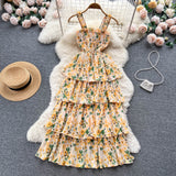 Cute Straps Summer Floral Dress Hot Women Dress HZ1022